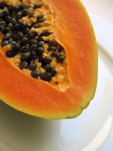 Papaya for papaya, feta, and red onion salad recipe